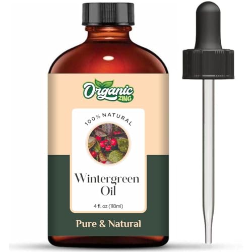 Image of Organic Zing Wintergreen (Gaultheria Procumbens) Oil | Pure & Natural Essential Oil for Aroma, Diffusers, Haircare & Massage - 118ml /3.99fl oz