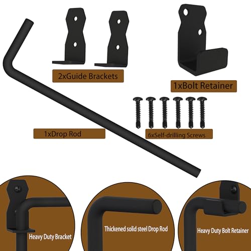 Image of Sdstone 12 Inch Heavy Duty Cane Bolt Gate Drop Rod,Gate Ground Latch Hardware for Wooden Fences,Metal Gates Doors Stopper for Gate Ground (Black Finish,1 Pack)