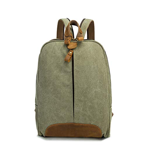 One-Day Sale: Up to 40% Off Vintage Canvas Backpack - Crossbody Sling Bag Shoulder Chest Bags Daypack Casual Rucksack for Men Women Laptop Bookbag Outdoor Travel Hiking (Army Green)