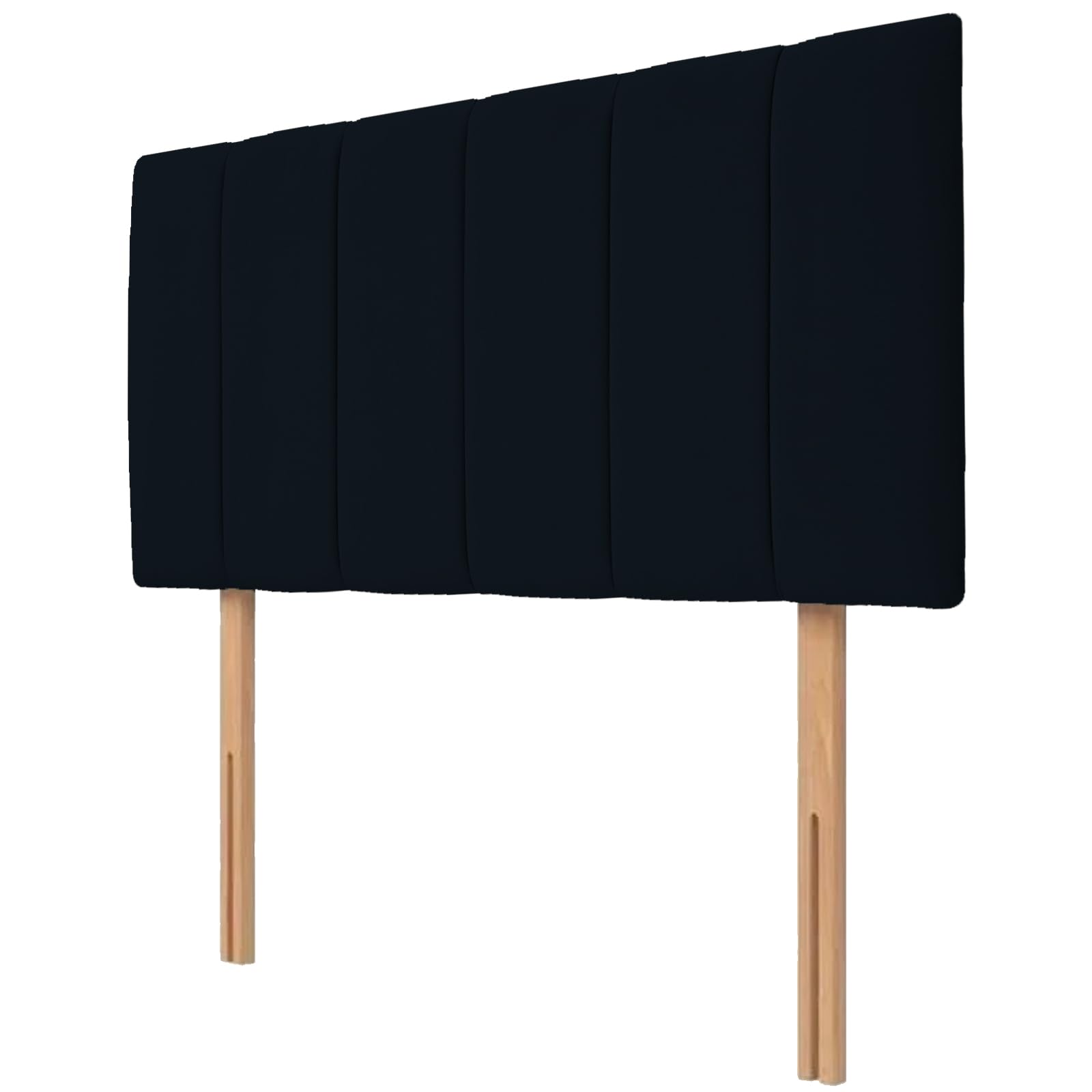 Kiswa collection Lined Bed Headboard | Plush Velvet Upholstered Headboard 20’’ Height | Extra Padded Lined with Wooden Struts for Divan Beds, Bedroom Furniture (Black, 4ft 6inch Double) — image 1