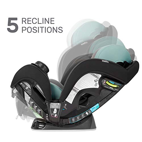 Evenflo EveryStage LX All-in-One Car Seat, Convertible Baby Seat, Convertible & Booster Seat, Grows with Child Up to 120 lbs, Angled for Comfort & Safety, 3-Times-Tighter Installation