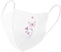 Vista 4 de 50 máscaras desechables para mujer, diseño floral, mariposa, boca a prueba de polvo, para adultos, vacaciones, protección facial de verano