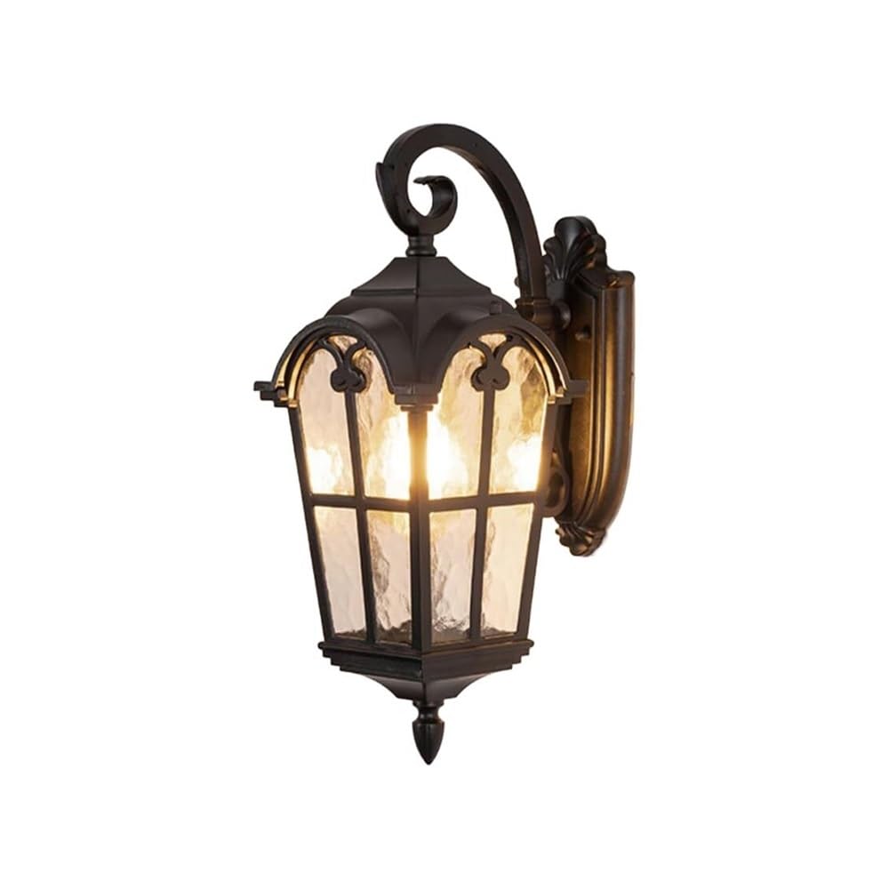 TONFON Outdoor Waterproof Wall Lamp Black Metal Wall Sconce with Glass Shade Retro Industrial Style Wall Mounted Lamp for Garden Villa Courtyard Balcony Foyer Entrance Corridor Porch Patio