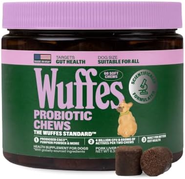 Wuffes Probiotics for Dogs, Digestive & Gut Health Soft Chews. Pr...