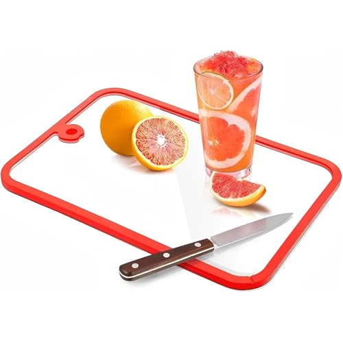 Freshmagic Tabla de Cortar de Vidrio, Tabla Cortar Vidrio Templado para Cocina con Función Antiolor, para Equipar la Cocina Moderna (38 x 26 cm)