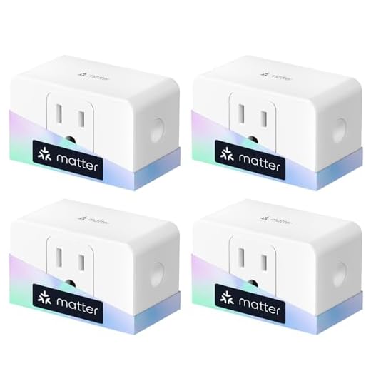 meross Matter Smart Plug, Energy Monitoring Smart Outlet, Wi-Fi Plugs Work with Alexa, HomeKit, Google Home with Schedule Timer, 15A/1800W, 100% Privacy Matter Smart Home, App & Voice Control (4 Pack)