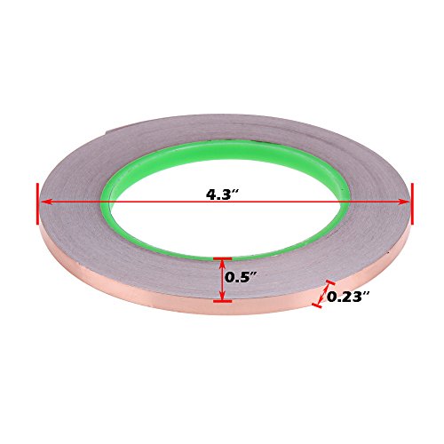 4 Pack Copper Foil Tape,Copper Tape Double-Sided Conductive with Adhesive for EMI Shielding, Slug Repellent, Paper Circuits, Electrical Repairs, Grounding(1/4inch)