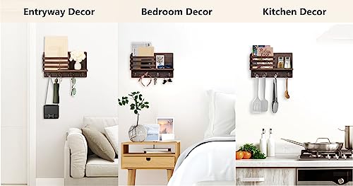 image for Dahey Wall Mounted Mail Holder Wooden Key Holder Rack Mail Sorter Orga