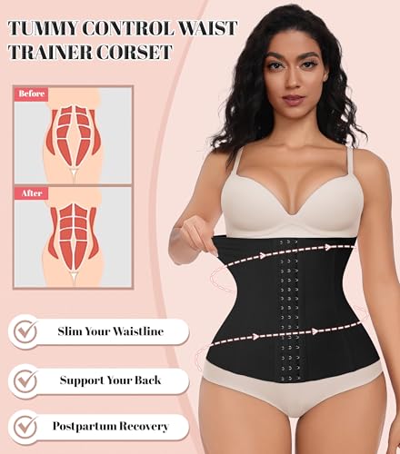 EUYZOU Women Waist Trainer Corset Postpartum Fajas Tummy Control Girdle Shapewear Waist Cincher2