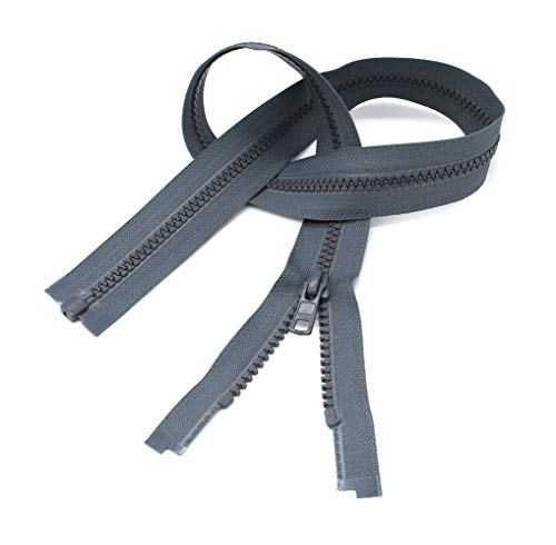 28" Vislon Zipper ~ Ykk #5 Molded Plastic ~ Separating - 578 Medium Grey (1 Zipper/Pack) #TOP1