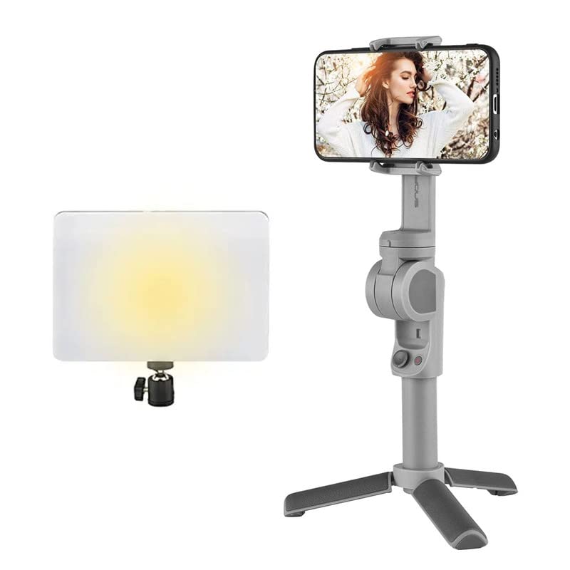Gimbal Stabilizer for All Smartphone Android Cell Phone 3-Axis Handheld Gimble Stick with Light Therapy Lamp,DZY Sunlight Lamp UV Free 10000 Lux, White Light?Natural Light