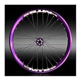24 26 27.5 29 pollici Dirt Jump Bikes Ruota anteriore 9 * 100mm Sgancio rapido Ruote MTB con Freno a disco Cerchio in alluminio a doppia parete 2 Cuscinetti sigillati, 32 fori(Purple,24")