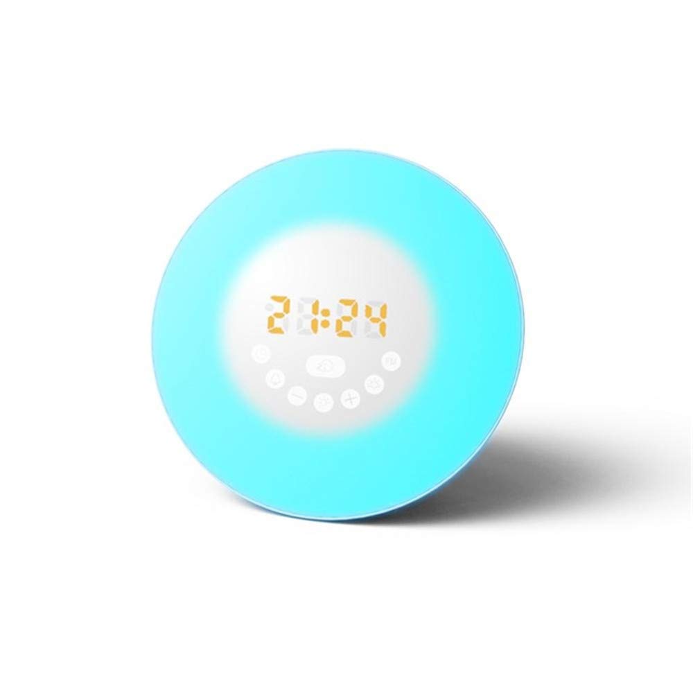 Reloj Despertador Color Táctil Luz De Despertador Inteligente Radio FM Despertador Digital Salida del Sol, 17 cm