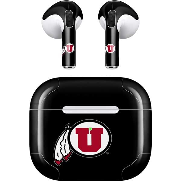 Skinit Decal Audio Skin Compatible with Apple AirPods (3rd Gen, 2021) - Officially Licensed Utah Circle and Feather on Black Design