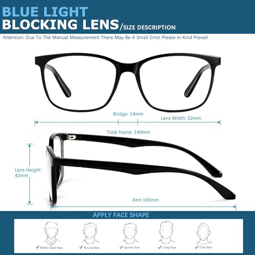 Image of Oilway Blue-Light Blocking Glasses Computer Reading /Gaming /TV /Phones Glasses Fashion Anti Eyestrain Glasses for Women Men