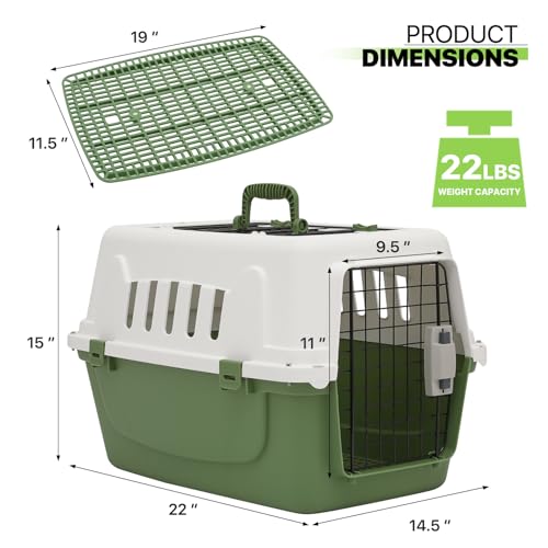 Magshion MAG-A17-PAB-001-23-WHGN Pets Plastic Carrier, 22-Inch Hard-Sided 2-Door Top-Loading Kennel For Small Dogs And Catslonger Traveling thumb #1