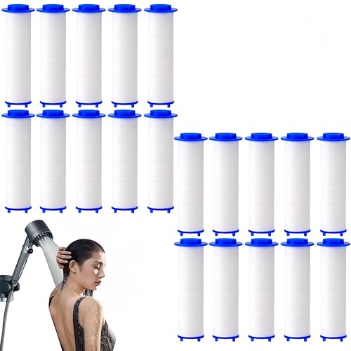 20Pcs Drivese ShowerHead Filters 2.95 Inch Ion Shower Dropse Head Filter PP Cotton Replacement Cartridge Water Filter Core Cotton For Handheld Showerheads.