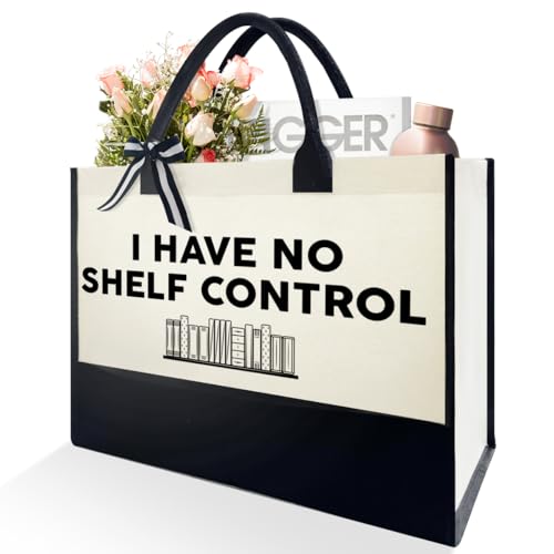 Book Lovers Reader Bookish Bookworms Librarian Tote Bag Gifts, Christmas Birthday Gifts for Book Nerd Lover Bookish Bookworms Librarian, I Have No Shelf Control