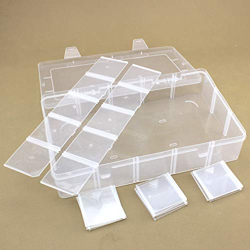 Image of Skywin Small Plastic Grid Organizer Box (15 Grids), Plastic Organizer Box with Dividers, Small Tackle Case Organizer, Clear Storage Box with Divider