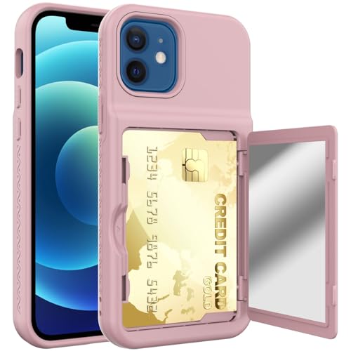 Coque iPhone 12 portefeuille anti-rayures avec porte-carte de crédit caché