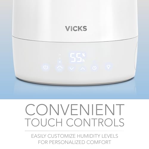 Vicks Embrace Cool Mist Top Fill Humidifier (VUL900), White – Cool Mist Humidifier Top Fill for Bedroom or Office - image 6