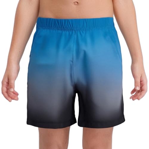 Kids Boys Striped Swim Shorts Quick-Dry Fabric Elastic Waistband for Surfing & Swimming
