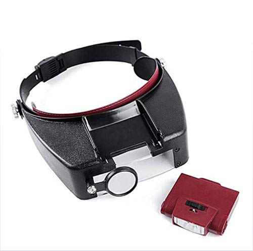 Loupe de tête de précision avec éclairage LED et 3 verres de grossissement