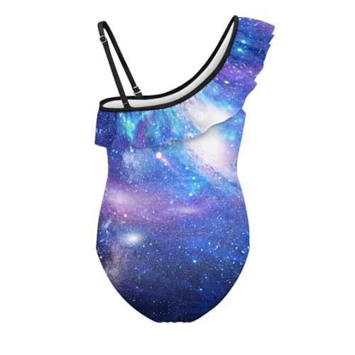 Image of Girls One Piece Swimsuit Ruffled Halter Bathing Suit with Adjustable Strap Beach Sport Swimwear for 3-14 Years