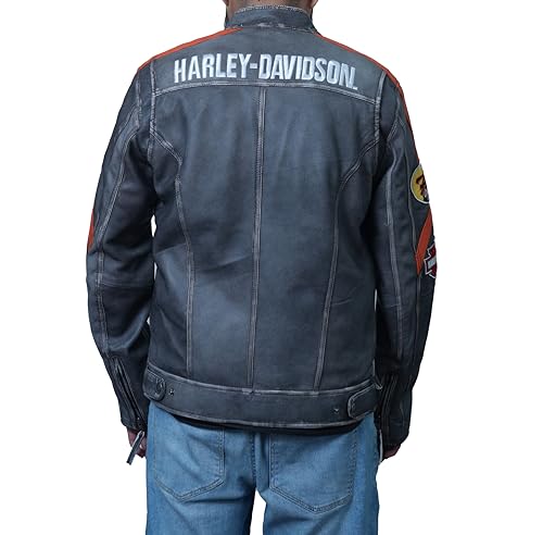 Men’s Retro GoatSkin Leather | H-D Moto Style Leather Jacket | Distressed Vintage Biker Style (3XS-5XL) (US, Alpha, Small, Regular, Regular)3