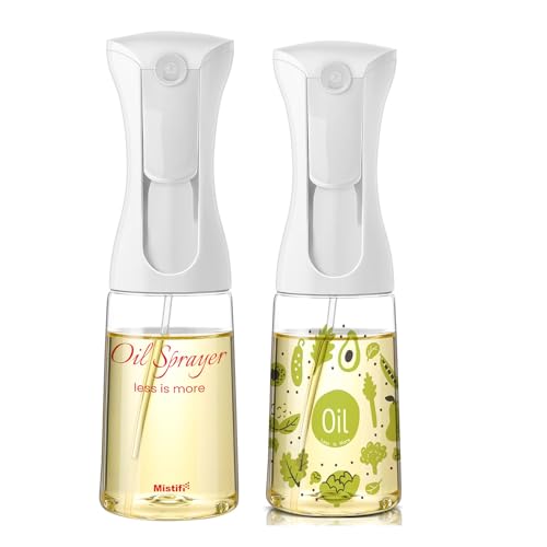 Image of Mistifi Olive Oil Sprayer for Cooking - 2 in 1 Olive Oil Dispenser for Kitchen Gadgets, Air Fryer, Salad, and BBQ - Green, Glass (Veg Org 2)