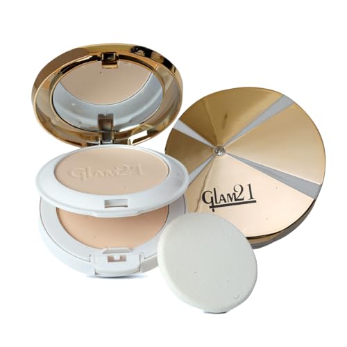 Image of Glam21 Natural Essence Oil-Control 2-in-1 Compact Powder| Long Lasting for Makeup Matte Finish with Vitamin-E| All Skin Type |White Ivory
