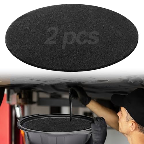 15 Inch Oil Drain Splash Pad - Round Spill Mat for Car Oil Change & Floor Protection Heat-Resistant No Splatter Fits 1.520 Gallon Drain Pans 2 PCS
