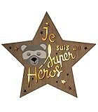  Atmosphera - Déco Lumineuse Etoile en Bois avec LED H 27.5 cm Douceur Lunaire