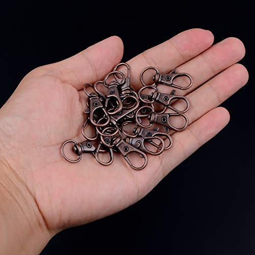 Image of 120PCS Premium Swivel Lanyard Snap Hook with Key Rings, Metal Keychain Hooks for Jewelry Making, Crafts (red Bronze)