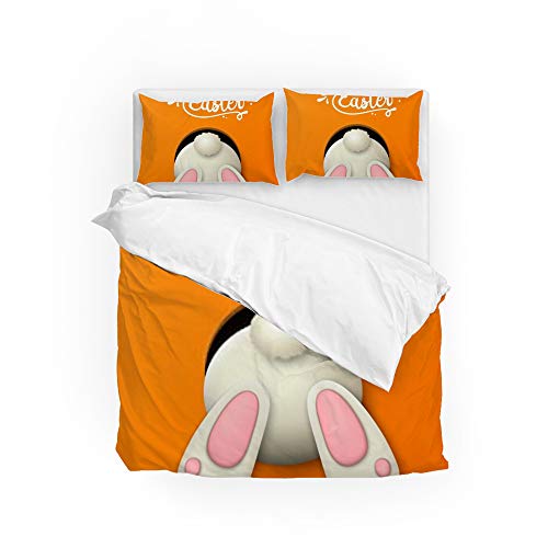 Housse de couette lapin rose en microfibre premium CHEHONG - 2