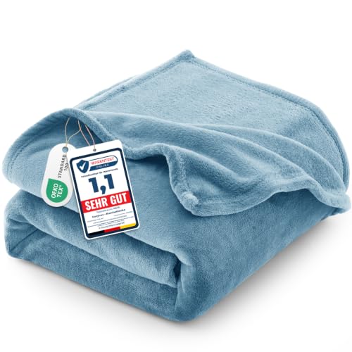 CozyLux Kuscheldecke Flauschig Decke 230x270 cm Blau – Ansicht 1