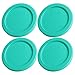 Pyrex 7202-PC Round 1 Cup Green Plastic Lid Cover (4 Pack)