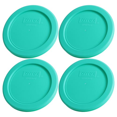 Pyrex 7202-PC 1-Cup Green Food Storage Replacement Lid (4-Pack) - Made in USA