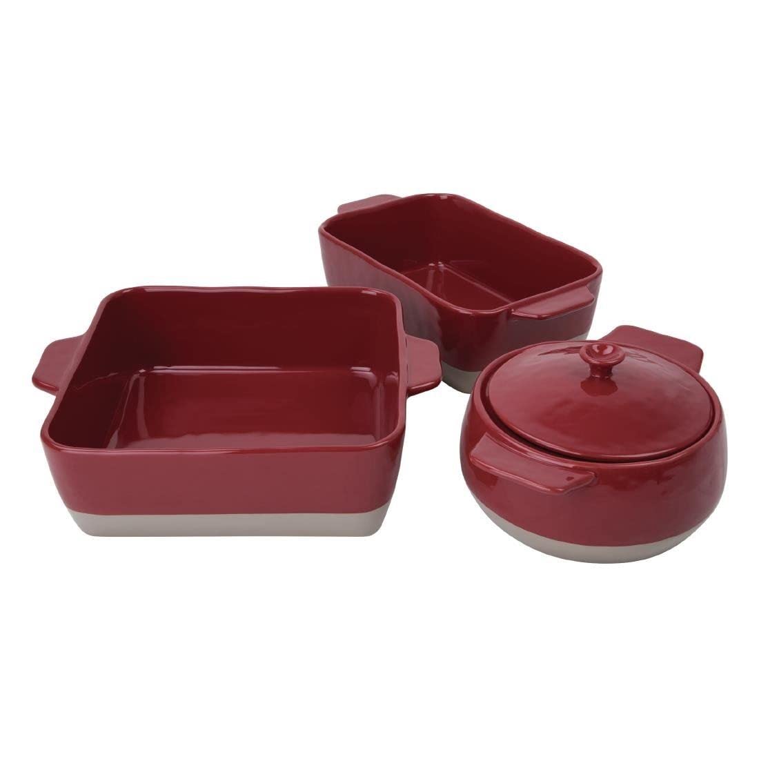 Olympia DB527 - Fuente de horno (cerámica, 0,52 g), color rojo y gris