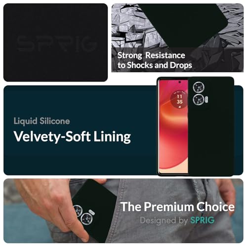 Image of SPRIG Compatible with Moto G96 Premium SilkTone Back Cover Drop Tested Shock Proof Mobile Case for Men, Women, Boys and Girls with Camera Protection (Dark Green)