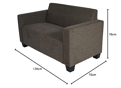 Mendler Sofa Set bank 2X 2er Sofa Lyon stof / textiel - bruin - Afbeelding 3