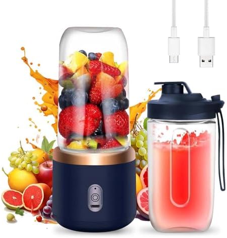 Mixeur Portable USB-C Hyindoor - 10 Lames Inox, 350ml, Smoothies Et Glaces, Sans Fil