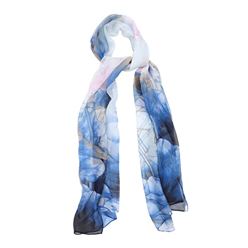 WOFASHPURET 1 Pc bufanda de seda bufanda de las mujeres pañuelo cuadrado grande de satén bufanda pequeña pañuelos scarf women bufanda de mujer acogedora bufanda fina y ligera georgette Blue