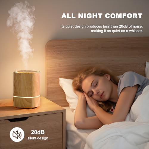 Nixtrve Essential Oil Diffuser, 125ml Aromatherapy Diffuser, Ultrasonic Diffusers for Essential Oils, Cool Mist Humidifier with 7-Color LED Lights, Auto Shut-Off Function, for Office and Home(Maple) - Image 4