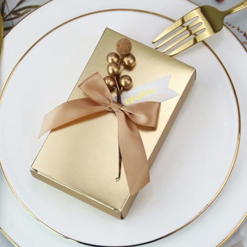Boîte-cadeau de réception pour bébé et invités de mariage avec ruban satin - 3