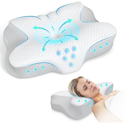 zibroges Cervical Pillow, Memory Foam Pillow for Neck Head Shoulder Pain Relief Sleeping Supports Your Head, Cooling Ergonomic Orthopedic Contoured Neck Bed Pillow for Side, Back,Stomach Sleepers Cover