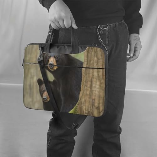 Maletín para portátil con diseño Black Bear Mother and Cub 15.6 pulgadas miniatura 2