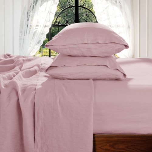 Shilucheng 100% French Linen Sheets - Full Size Bed Sheets