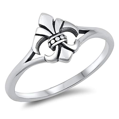 CloseoutWarehouse 925 Sterling Silver Fleur De Lis Ring