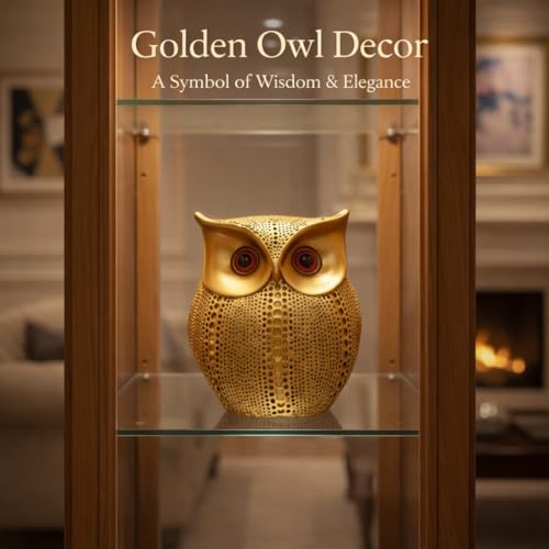 Image of ZAICUS Owl Showpiece for Home Decor - Good Luck Idol for Shelf Decor & Gift Item - Owl Figurine Statue for Living Room, Office Desk, Table Decoration